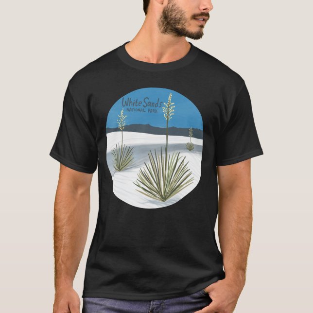 White Sands National Park New Mexico Gypsum Yucca T-Shirt (Front)