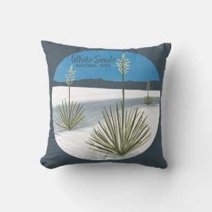 White Sands National Park New Mexico Gypsum Yucca Throw Pillow