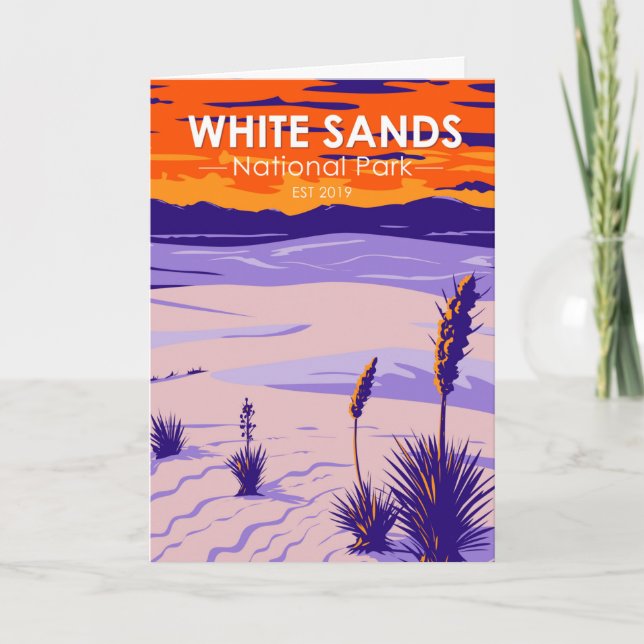 White Sands National Park New Mexico Vintage Card (Front)