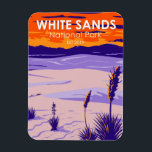 White Sands National Park New Mexico Vintage Magnet<br><div class="desc">White Sands vector artwork design. The park is located in the state of New Mexico and completely surrounded by the White Sands Missile Range.</div>