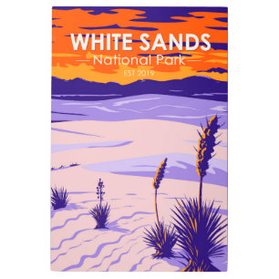White Sands National Park New Mexico Vintage Metal Print