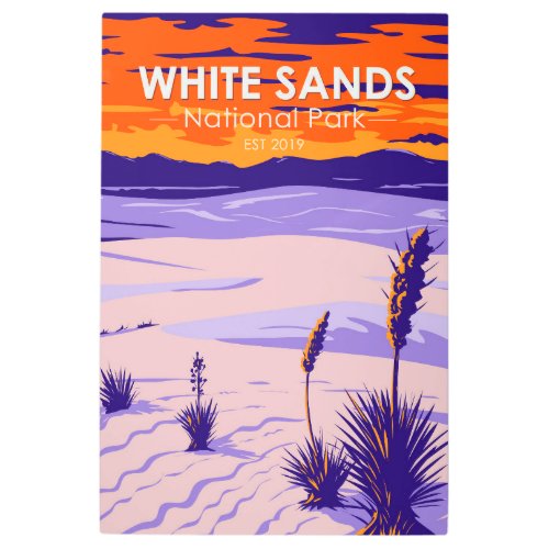 White Sands National Park New Mexico Vintage Metal Print