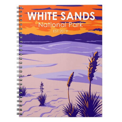 White Sands National Park New Mexico Vintage Notebook