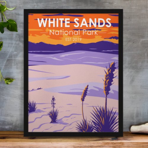 White Sands National Park New Mexico Vintage Poster