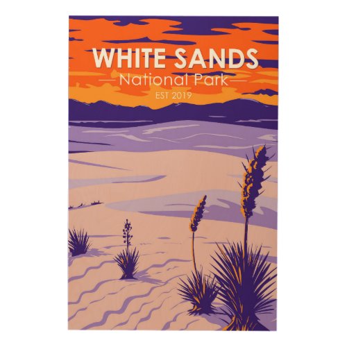 White Sands National Park New Mexico Vintage  Wood Wall Art