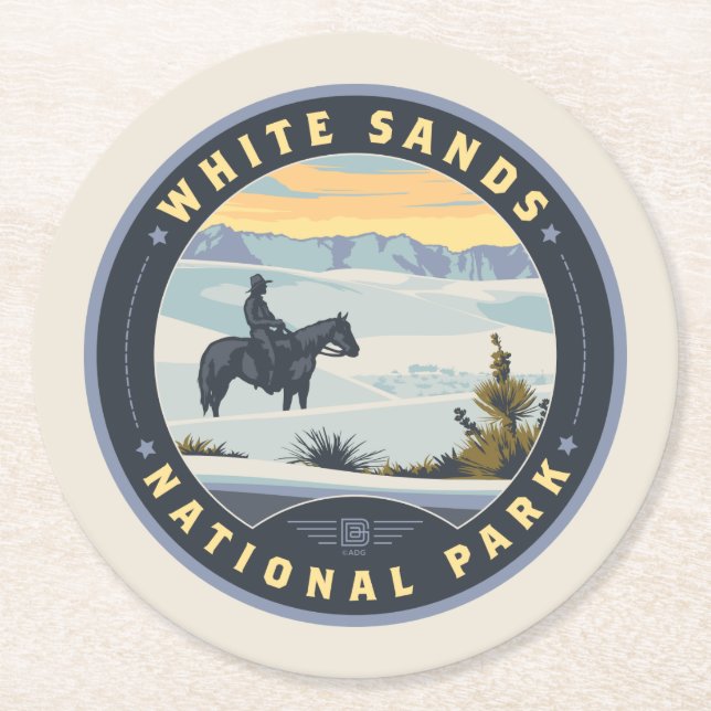 White Sands National Park Round Paper Coaster (Front)
