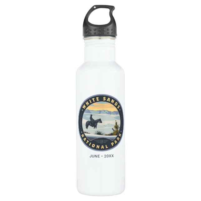 White Sands National Park Stainless Steel Water Bottle (Front)
