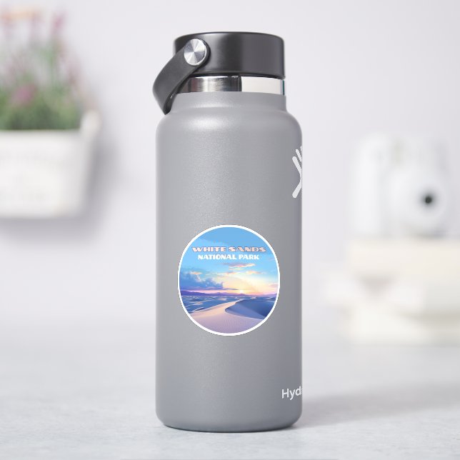 White Sands National Park Sunset Dunes New Mexico Sticker (HydroFlask)