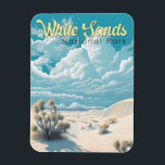 White Sands National Park Travel Art Vintage Magnet<br><div class="desc">White Sands vector artwork design. The park is located in the state of New Mexico and completely surrounded by the White Sands Missile Range.</div>