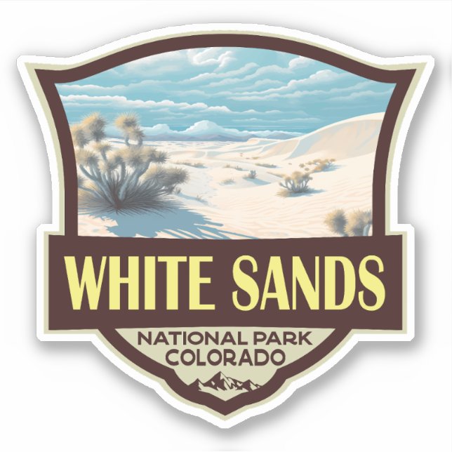 White Sands National Park Travel Art Vintage Sticker (Front)