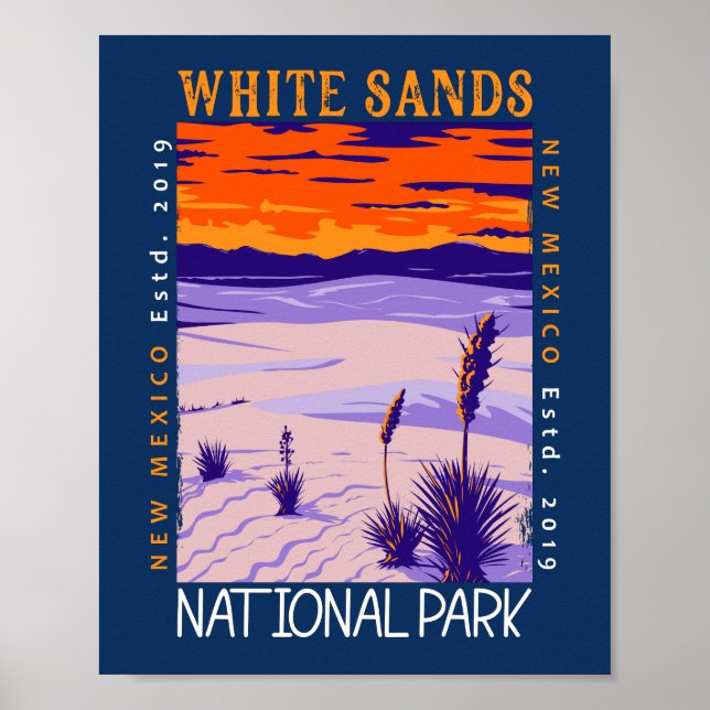 White Sands National Park Vintage Distressed  Poster (Front)