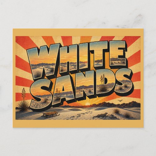 White Sands New Mexico Gypsum Dunes Desert Art Postcard