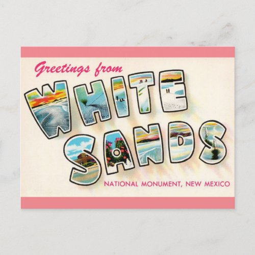 White Sands New Mexico Vintage Travel Postcard