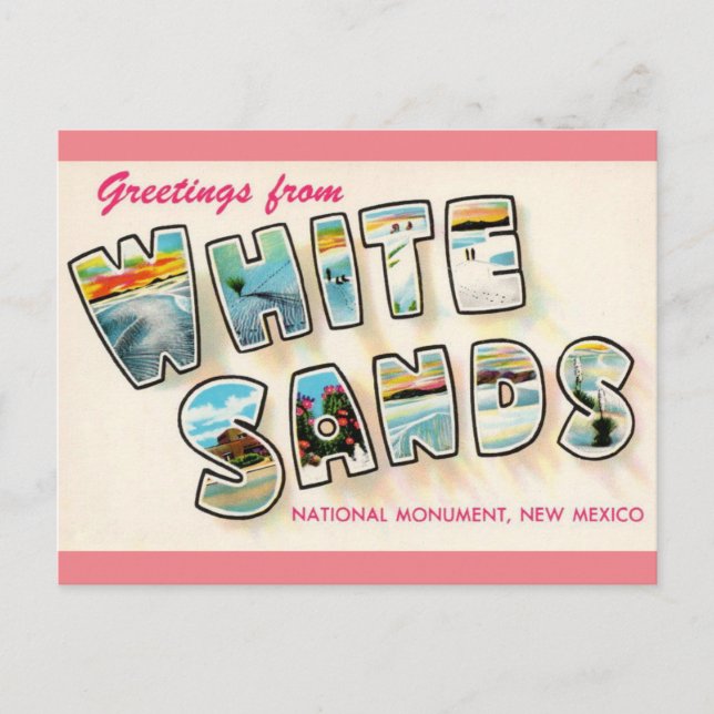White Sands New Mexico Vintage Travel Postcard (Front)