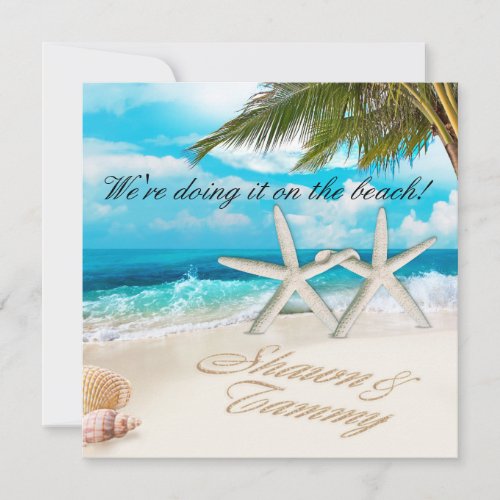 White Sands Starfish ASK ME FOR YOUR NAMES IN SAND Invitation