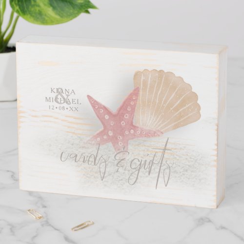 White Sands Starfish Cards  Gifts Coral ID605 Wooden Box Sign