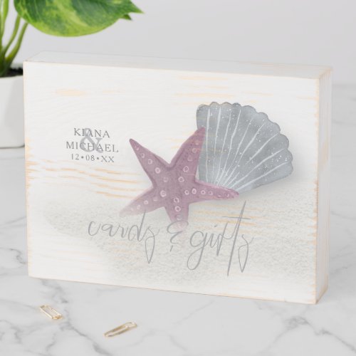 White Sands Starfish Cards  Gifts Plum ID605 Wooden Box Sign