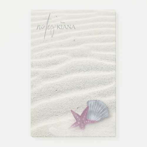 White Sands Starfish Wedding PlumSteel Blue ID605 Post_it Notes