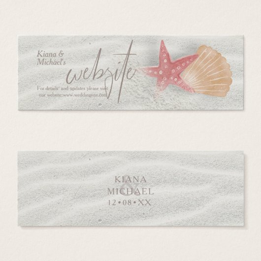 White Sands Starfish Wedding Website Insert ID605 (Front & Back)