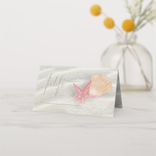 White Sands Wedding Table CoralPeach ID605 Place Card