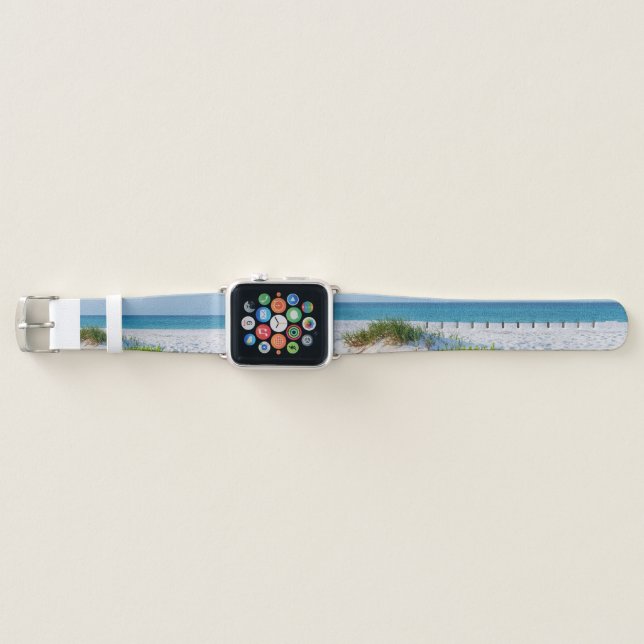 White Sandy Beach Florida Coastline Apple Watch Band (Front)