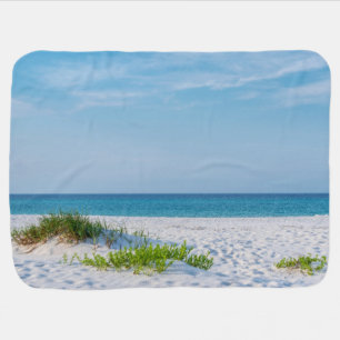 White Sandy Beach Florida Coastline Baby Blanket