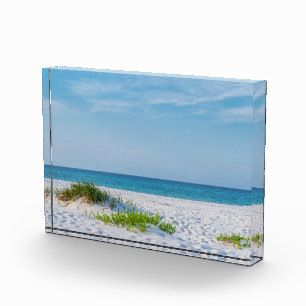White Sandy Beach Florida Coastline Photo Block