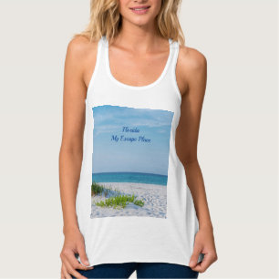 White Sandy Beach Florida Coastline Tank Top