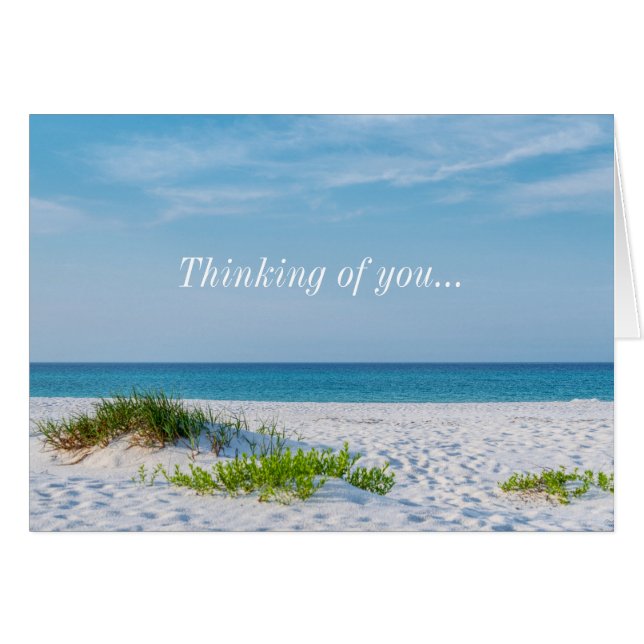 White Sandy Beach Florida Coastline Thinking Card (Front Horizontal)