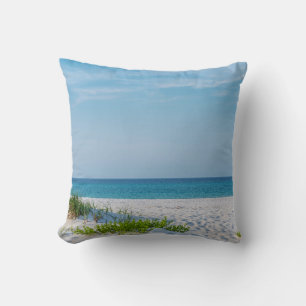 White Sandy Beach Florida Coastline Throw Pillow