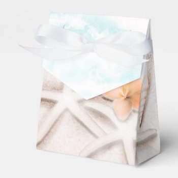 White Sandy Beach Starfish Blue Ocean Tropical Favor Boxes by printabledigidesigns at Zazzle