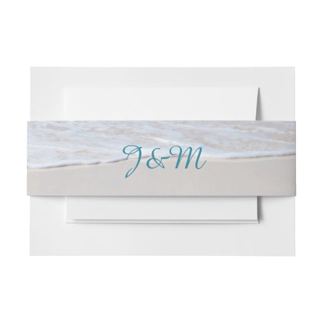 White Sandy Beach Wedding Belly Band (Front Example)
