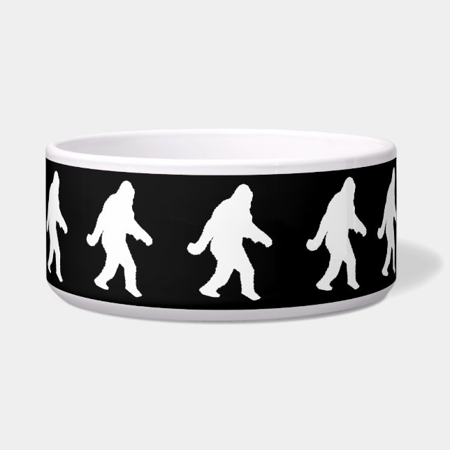 White Sasquatch Silhouette For Dark Backgrounds Bowl (Right)