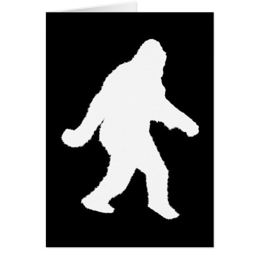 White Sasquatch Silhouette For Dark Backgrounds Cards (Front)