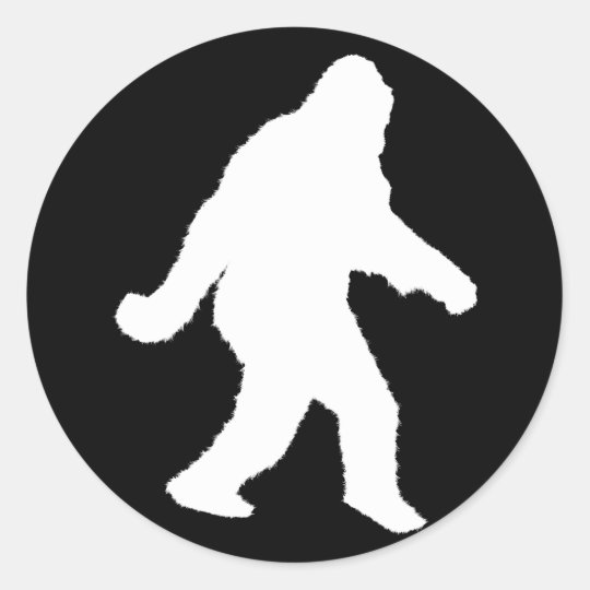 round sticker vector Backgrounds Silhouette For White Classic Sasquatch Dark