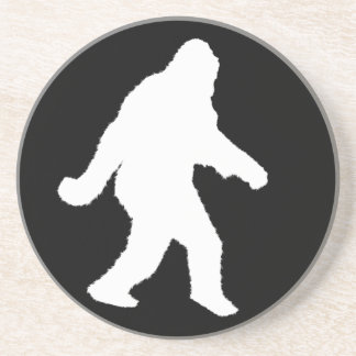 White Sasquatch Silhouette For Dark Backgrounds Drink Coaster