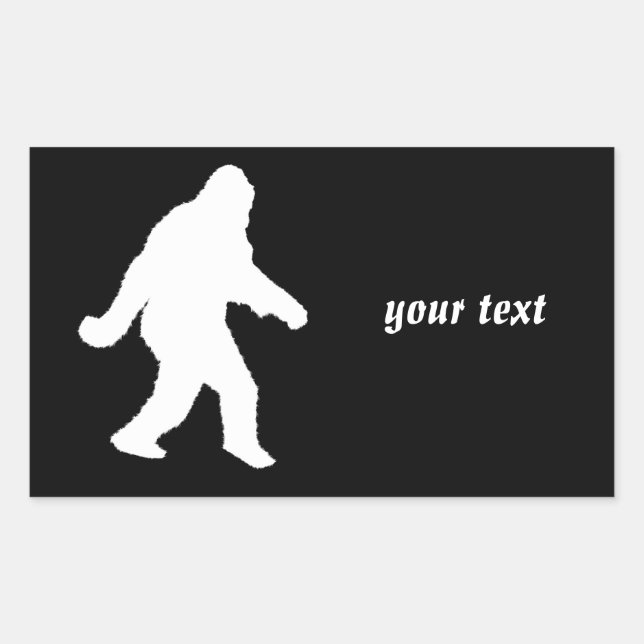 White Sasquatch Silhouette For Dark Backgrounds Rectangular Sticker (Front)