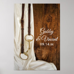 White Satin and Horse Bit Country Wedding Poster