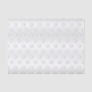 White Satin Diamond Hearts Tissue Paper