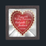 White Satin & Diamonds Wedding Keepsake | Red Gift Box<br><div class="desc">Personalize Anniversary Gift Box. Keepsake. ⭐This Product is 100% Customizable. *****Click on CUSTOMIZE BUTTON to add, delete, move, resize, changed around, rotate, etc... any of the graphics or text or use the fill in boxes. ⭐99% of my designs in my store are done in layers. This makes it easy for...</div>