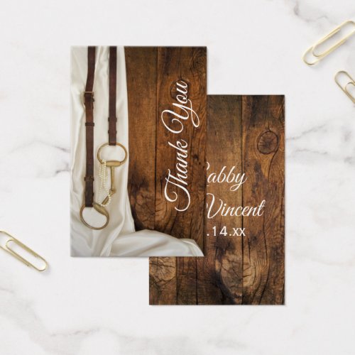 White Satin Horse Bit Western Wedding Favor Tags