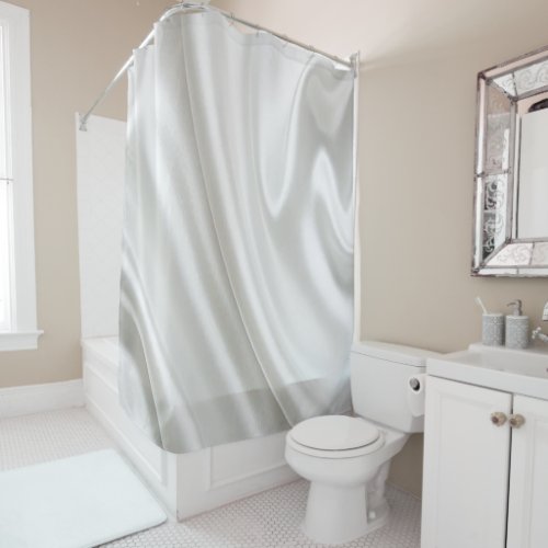 White Satin Shower Curtain