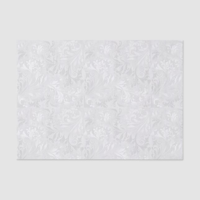 White Satin Wedding Elegance Tissue Paper (Front)