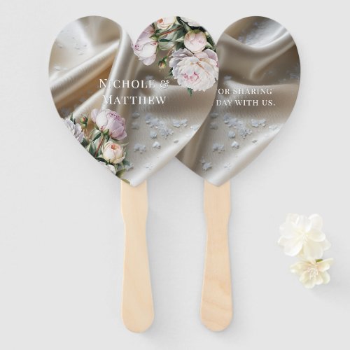 White Satin with Roses and Peony Wedding