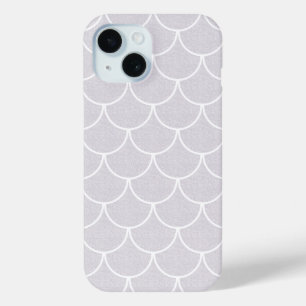 White Scalloped Mermaid Scale Pattern iPhone 15 Case