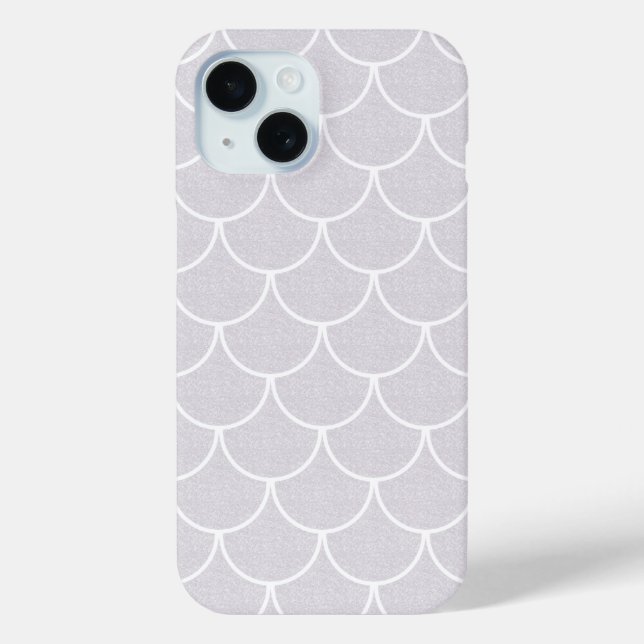 White Scalloped Mermaid Scale Pattern Case-Mate iPhone Case (Back)