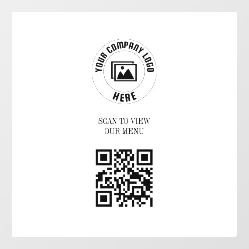 White Scan Me QR Code  Menu Sign 