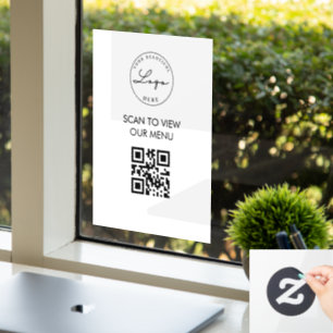 White Scan Me QR Code Price List Menu Sign