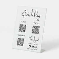 White Scan to Pay QR Codes Social Media Icons