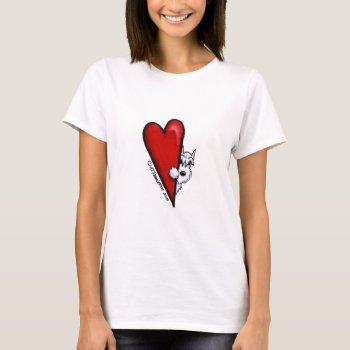 White Schnauzer Love T-shirt by offleashart at Zazzle